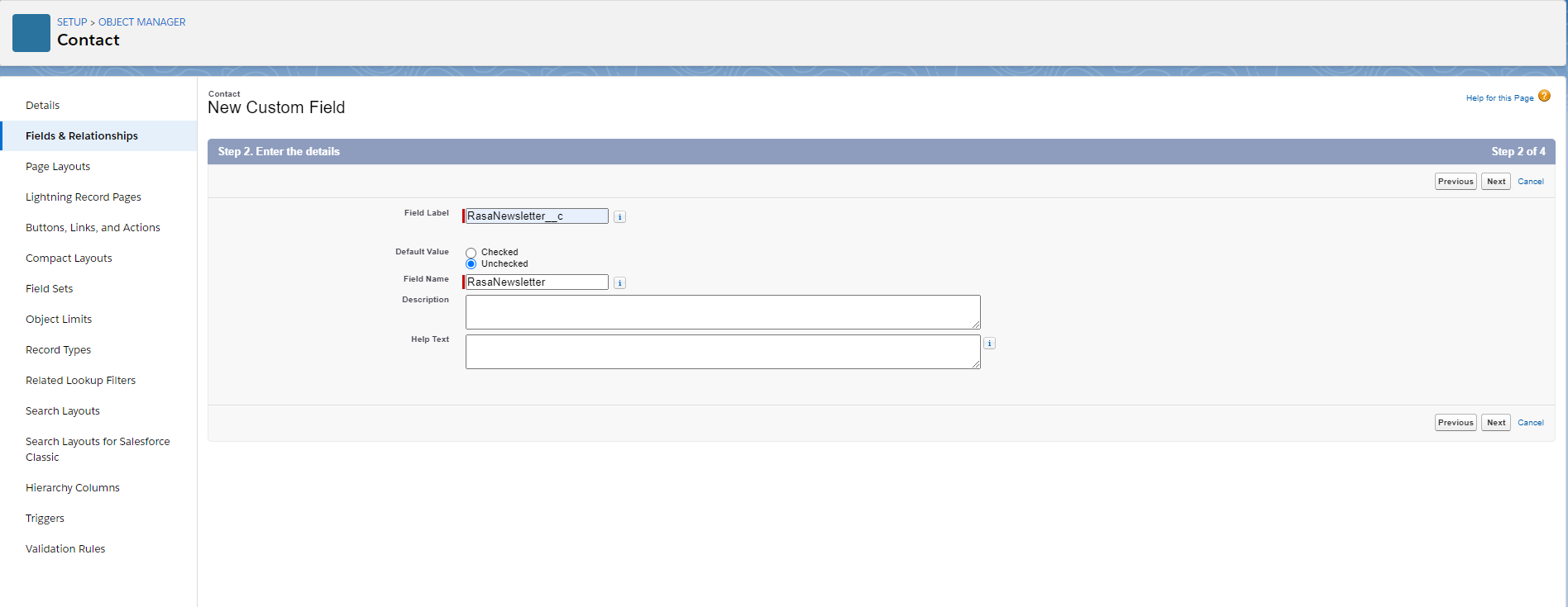 salesforce integration custom field